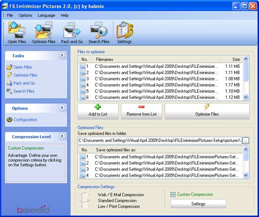 Files to be optimized Files to be optimized