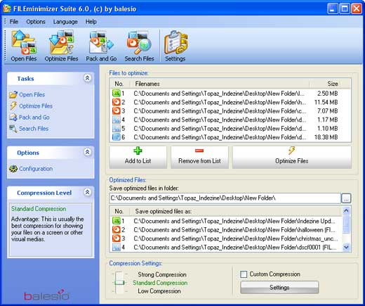 Files to be optimized Files to be optimized