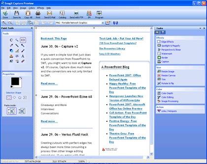 SnagIt Capture Preview window