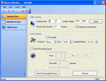 liteCAM interface liteCAM interface
