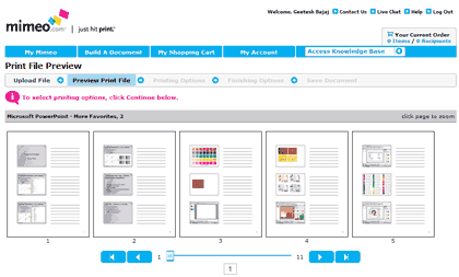 Your documents are now within your Mimeo library