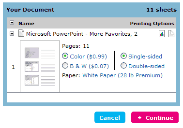 Choose basic printing options