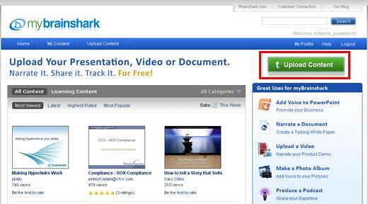Upload Content Upload Content