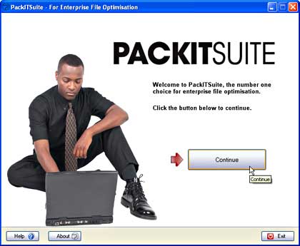 PackITSuite opening screen PackITSuite opening screen