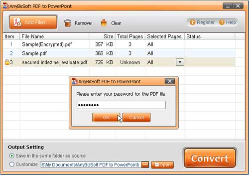 Unlock password protected PDF