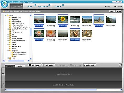 Photo Story Platinum Interface Photo Story Platinum Interface