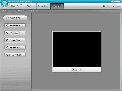 Create tab Create tab