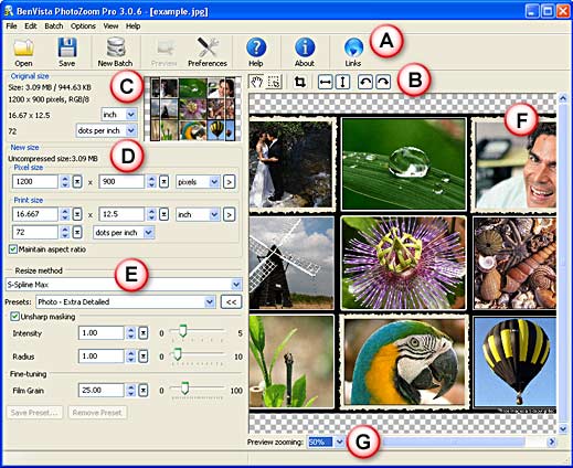 PhotoZoom Pro 3 interface PhotoZoom Pro 3 interface