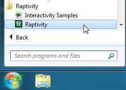 Raptivity group within Start menu Raptivity group within Start menu