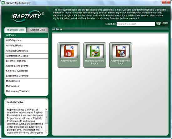 Raptivity Media Explorer dialog box Raptivity Media Explorer dialog box