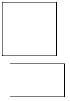 Draw two rectangles of the same width Draw two rectangles of the same width