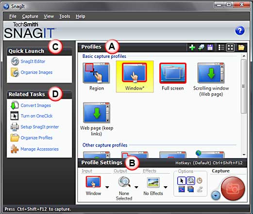 SnagIt 9 interface SnagIt 9 interface