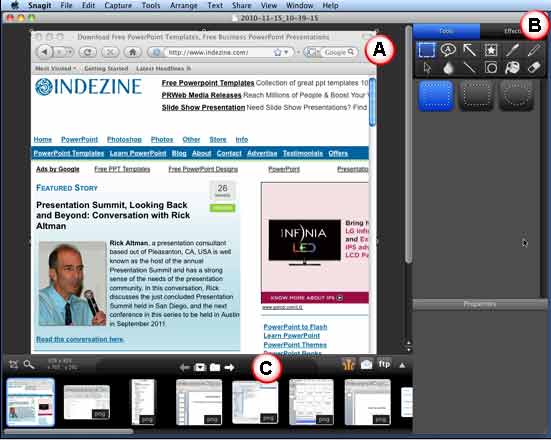 Snagit Editor interface Snagit Editor interface