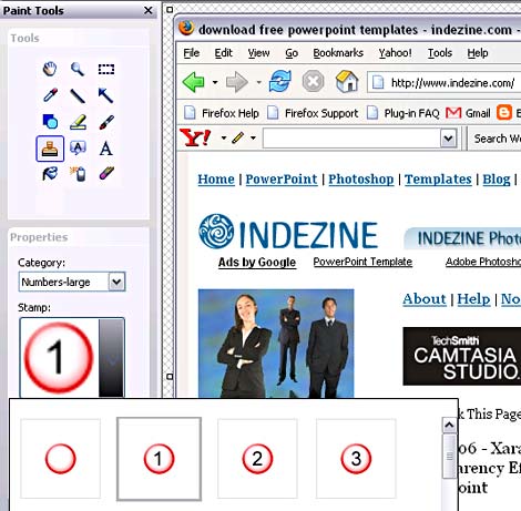 SnagIt Stamp Categories and Previews.