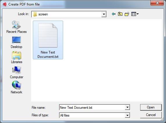 Create PDF from File dialog box Create PDF from File dialog box