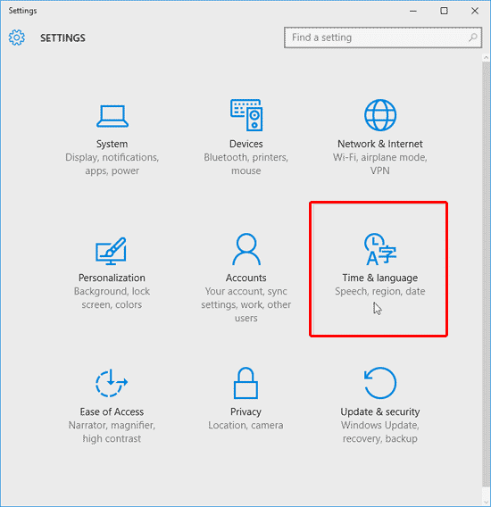 Settings dialog box Settings dialog box