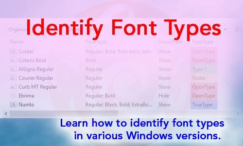 Identify Font Types in Windows