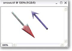 Two arrows drawn with the Line tool