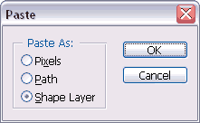 Choose the Shape Layer option Choose the Shape Layer option