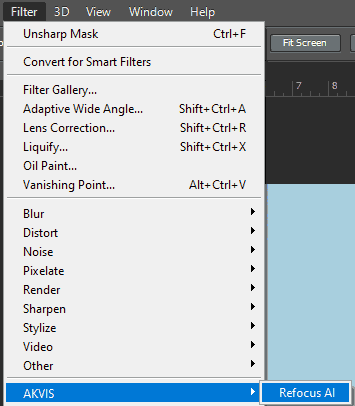 AKVIS Refocus plug-in within the Filter menu