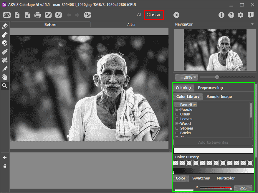 Coloriage in Classic mode Coloriage in Classic mode