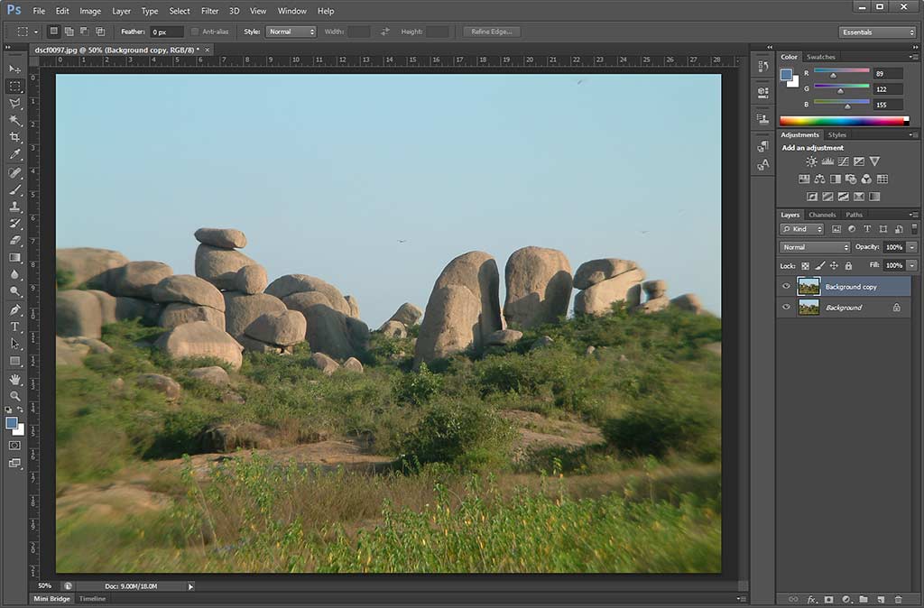 Image opened in Adobe Photoshop