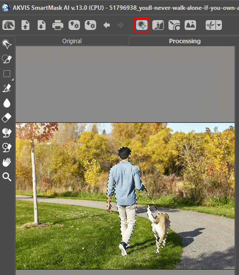 Masked area isolated