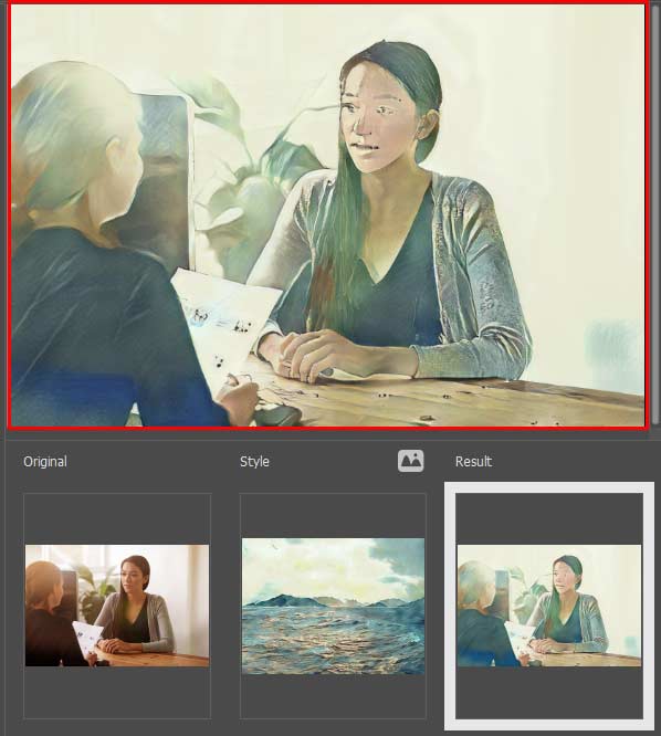 Style applied to image in AKVIS Inspire AI
