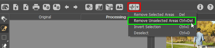 Remove Unselected Areas
