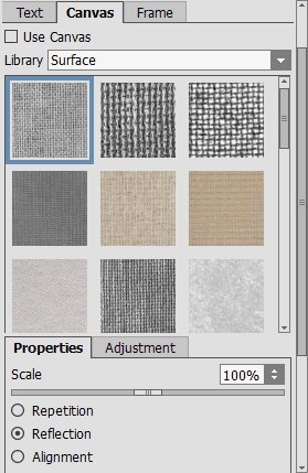 Canvas tab Canvas tab