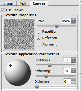 Canvas tab within the Settings Panel Canvas tab within the Settings Panel