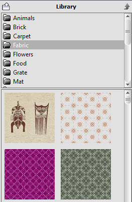 Fabric Texture thumbnails within the Library Fabric Texture thumbnails within the Library
