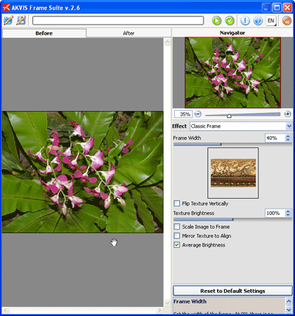 AKVIS Frame Suite 2.6 Interface