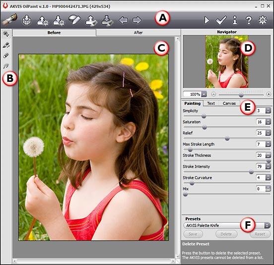 AKVIS OilPaint interface AKVIS OilPaint interface