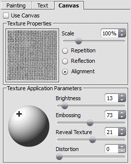 Canvas tab within the Settings Panel