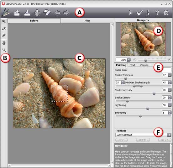 AKVIS Pastel interface AKVIS Pastel interface