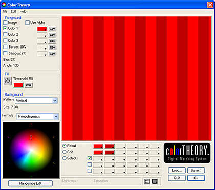 Color Theory interface Color Theory interface