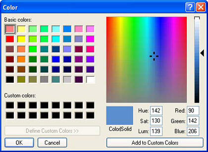Color dialog box Color dialog box