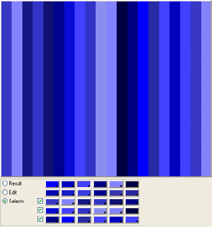 Result of color combination selected