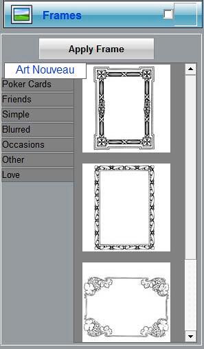Choose frames from the Frames panel Choose frames from the Frames panel