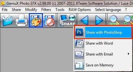 Save and Share options on the Main Toolbar Save and Share options on the Main Toolbar