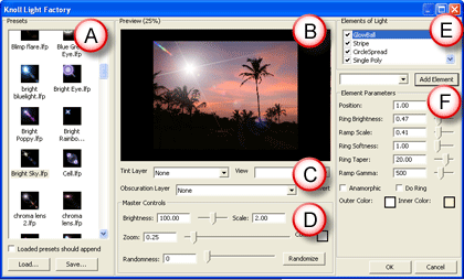 Knoll Light Factory interface