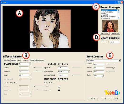 ToonIt interface
