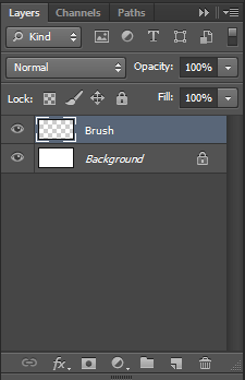 New layer added within the Layers palette
