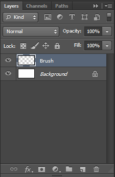 New layer added within the Layers palette New layer added within the Layers palette