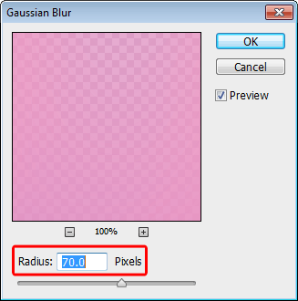Gaussian Blur dialog box Gaussian Blur dialog box
