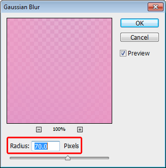 Gaussian Blur dialog box