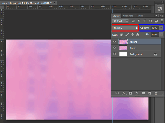 Choose blending mode and transparency Choose blending mode and transparency