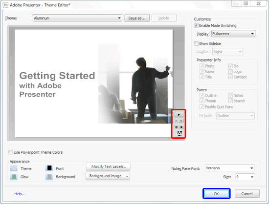 Adobe Presenter player customized