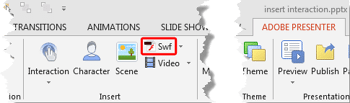 Insert SWFs using Adobe Presenter